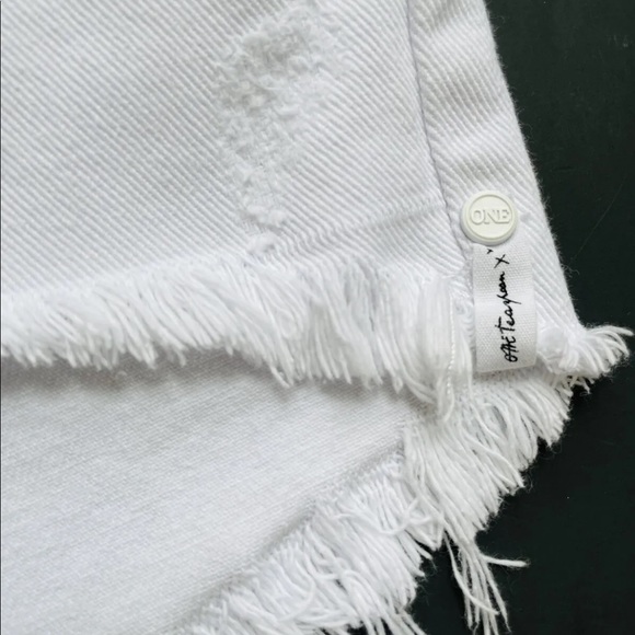 One Teaspoon White Denim Relaxed Fit Shorts Womens Sz 25 - Picture 4 of 5